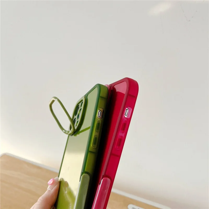 Anti-drop Phone Case for iPhone 14 Pro Max, Supporting Kickstand Camera Protection Phone Protective Back Cover - Green