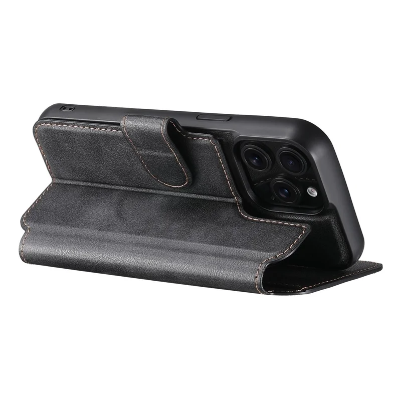 SUTENI Q-05 For iPhone 13 Pro Wallet Case 2 in 1 Detachable Leather Flip Phone Cover with Stand - Black