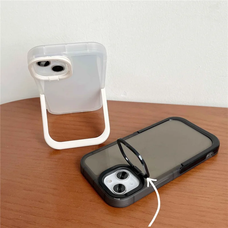 Cell Phone Case for iPhone 14 Plus, Scratch-resistant Kickstand Rear Camera Ring Phone Protective Back Cover - Blue