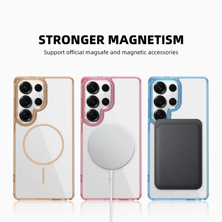 For Samsung Galaxy S25 Ultra Magnetic Clear Case Compatible with MagSafe TPU PC Phone Cover - Transparent Green