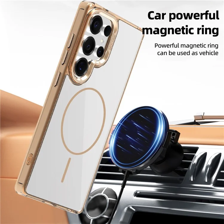 For Samsung Galaxy S25 Ultra Magnetic Clear Case Compatible with MagSafe TPU PC Phone Cover - Transparent Green