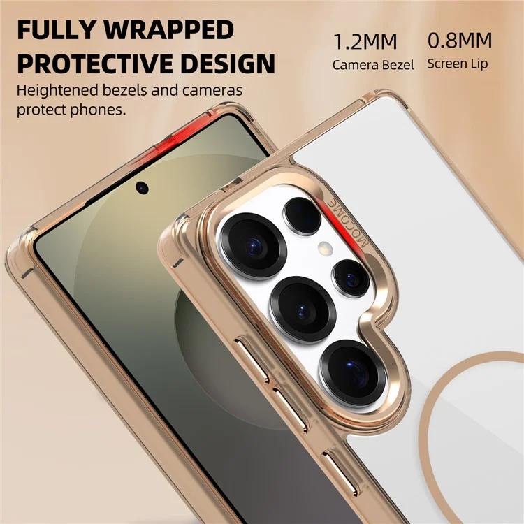 For Samsung Galaxy S25 Ultra Magnetic Clear Case Compatible with MagSafe TPU PC Phone Cover - Transparent Green