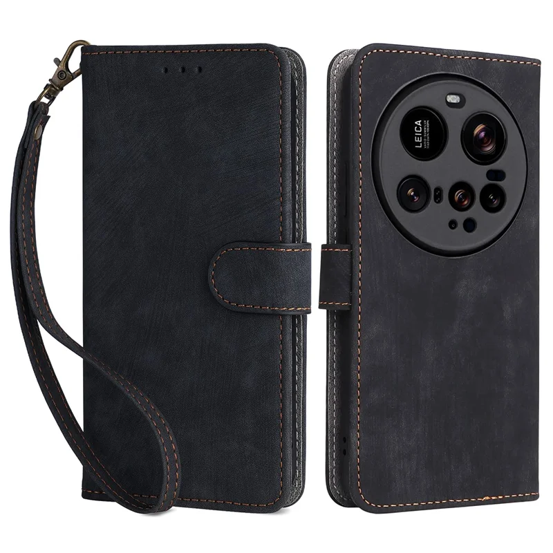 Hoes voor Xiaomi 15 Ultra, portemonnee, met RFID-blokkering, PU-leer, zwart, met stand