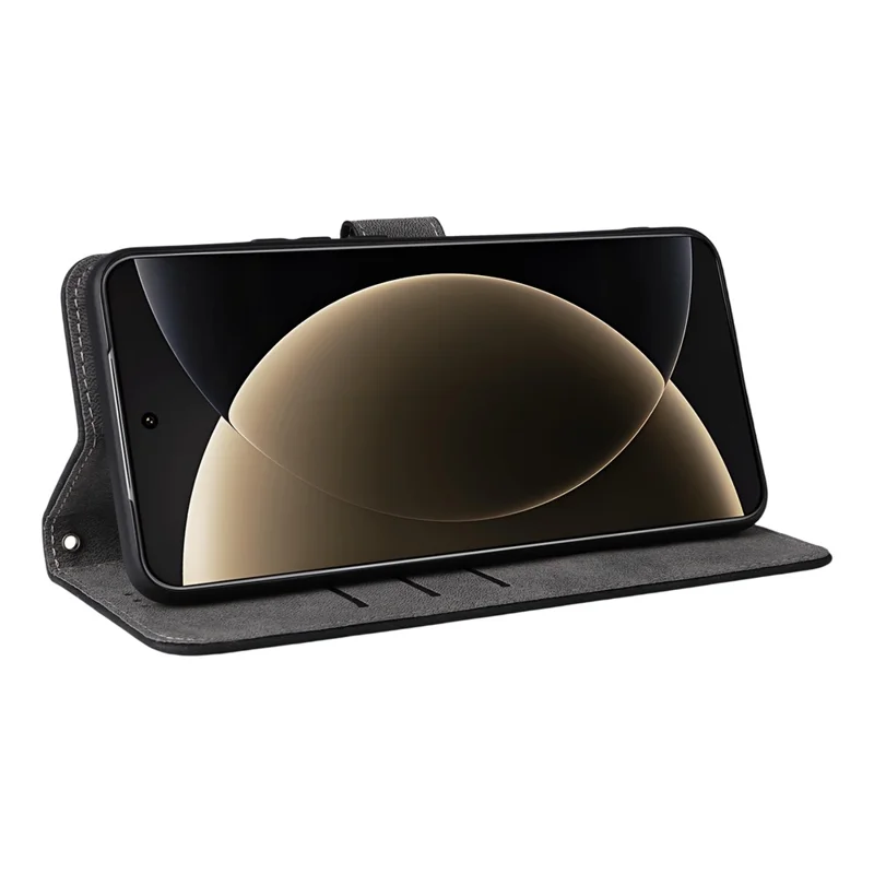 Hoes voor Xiaomi 15 Ultra, portemonnee, met RFID-blokkering, PU-leer, zwart, met stand