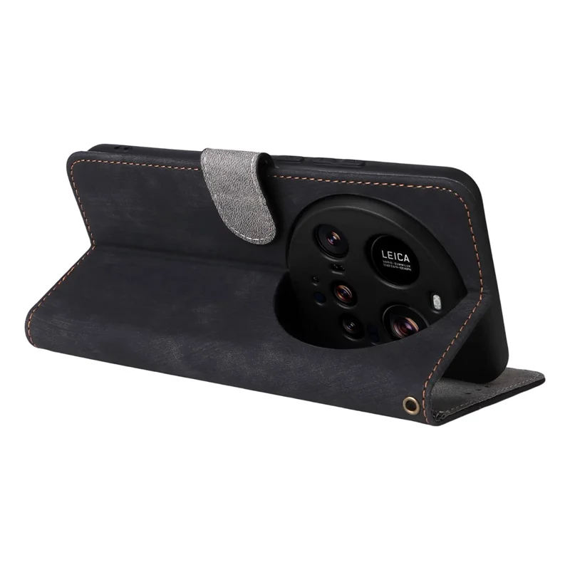 Hoes voor Xiaomi 15 Ultra, portemonnee, met RFID-blokkering, PU-leer, zwart, met stand