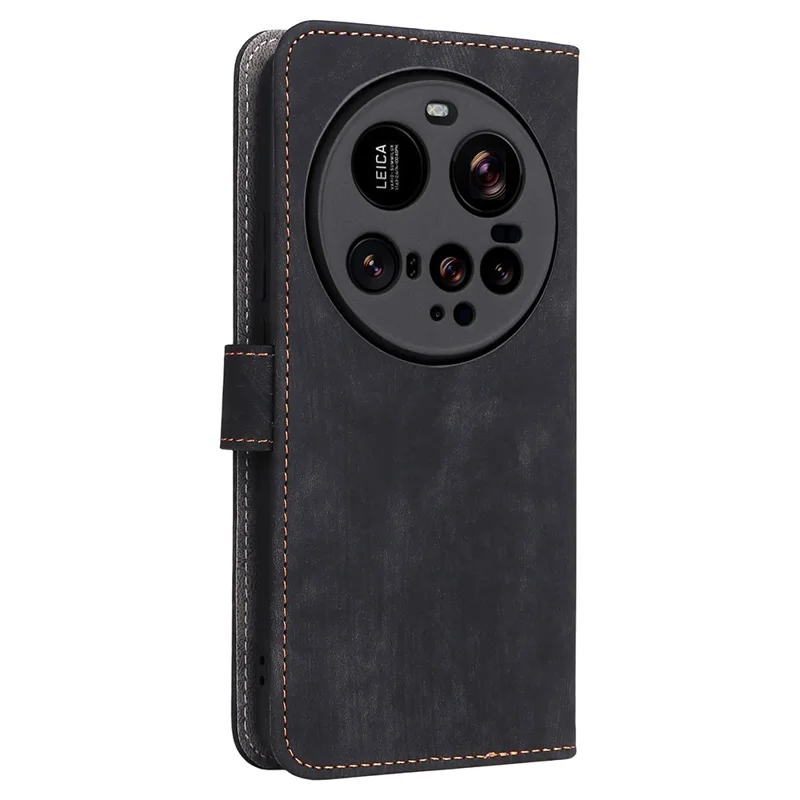 Hoes voor Xiaomi 15 Ultra, portemonnee, met RFID-blokkering, PU-leer, zwart, met stand
