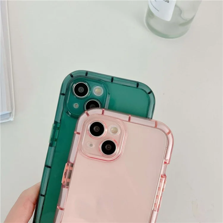For iPhone 14 Soft TPU Cover Luminous Noctilucent Anti-scratch Cell Phone Case - Pink