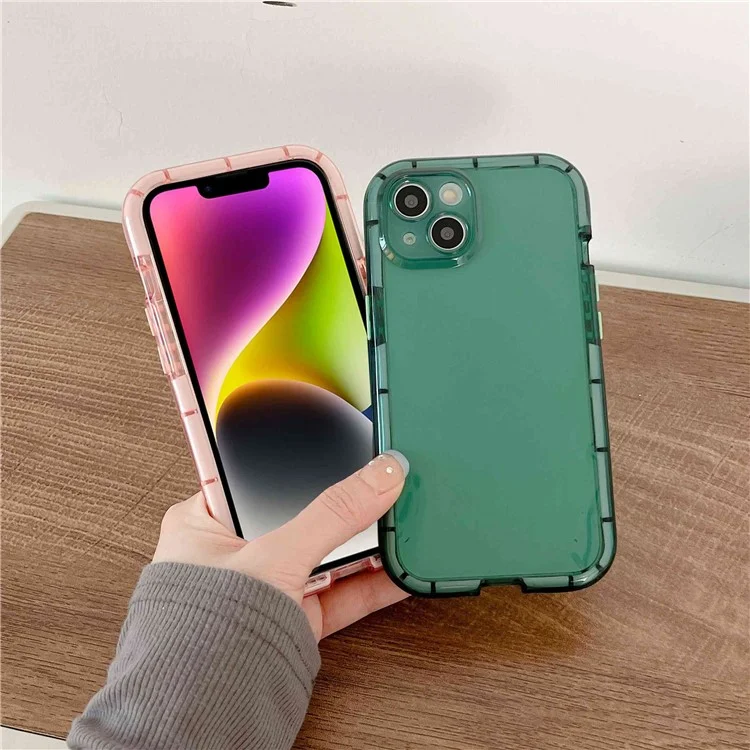 For iPhone 14 Soft TPU Cover Luminous Noctilucent Anti-scratch Cell Phone Case - Pink