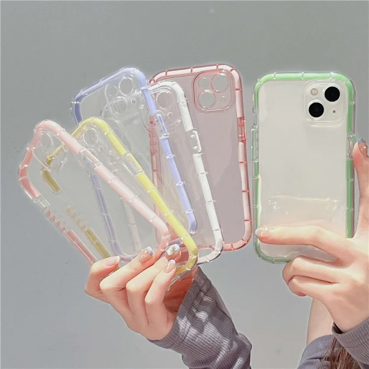 For iPhone 14 Soft TPU Cover Luminous Noctilucent Anti-scratch Cell Phone Case - Pink