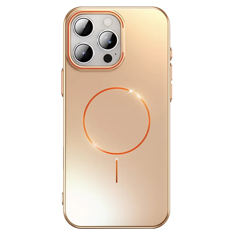 For iPhone 16 Pro Case Compatible with MagSafe Lens Kicktand Hard PC Phone Cover - Desert Gold