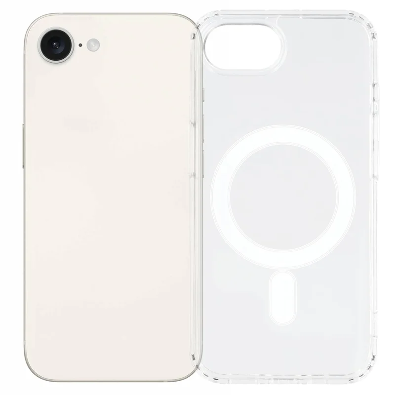 Funda magnética para iPhone 16e Cubierta de teléfono transparente de Acrílico+TPU