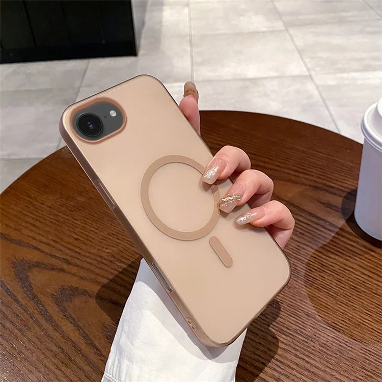 Cover per iPhone 16e Magnetica Compatibile con MagSafe - Custodia Rigida Smerigliata - Oro Deserto