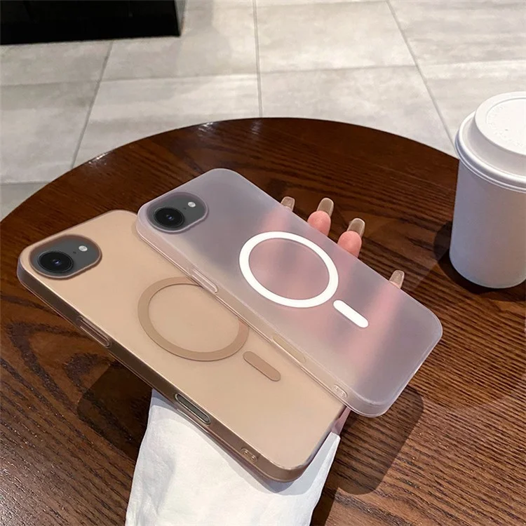Cover per iPhone 16e Magnetica Compatibile con MagSafe - Custodia Rigida Smerigliata - Oro Deserto