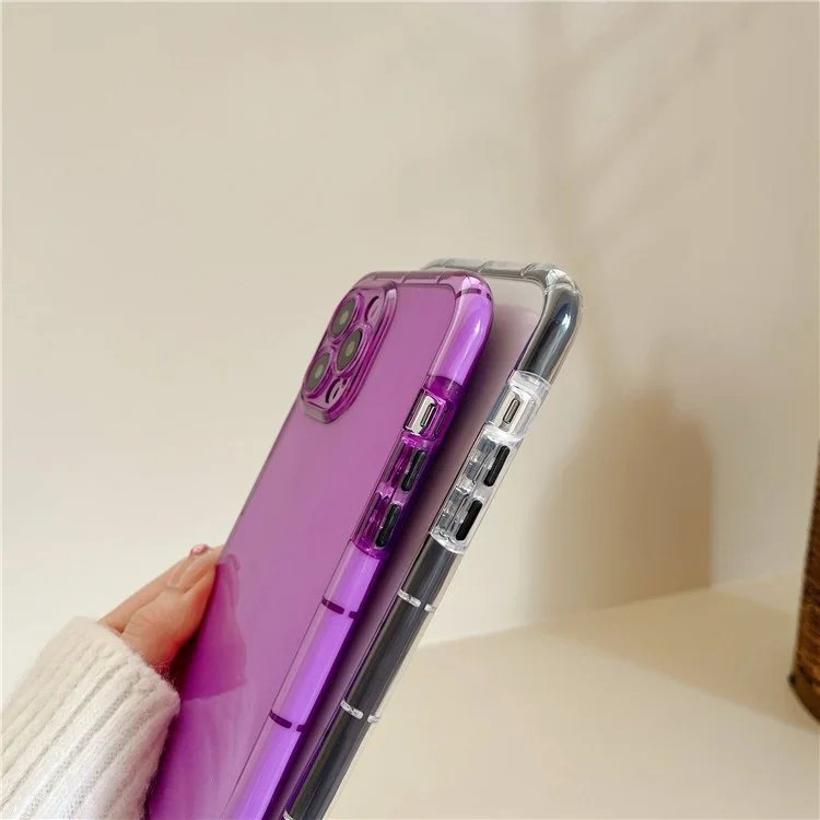 For iPhone 14 Pro Anti-drop Protective Phone Case Luminous Noctilucent Flexible TPU Back Cover - Purple