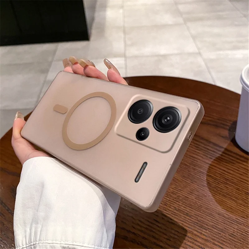 Чехол для Xiaomi Redmi Note 13 Pro+ 5G, совместимый с MagSafe, с точными вырезами, матовый пластиковый чехол - Золотой Desert