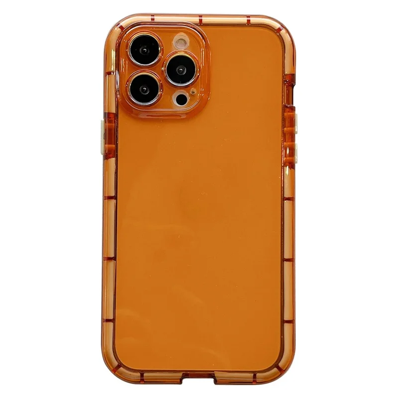 For iPhone 14 Pro Max Luminous Noctilucent Bumper Phone Case Shockproof Flexible TPU Shell - Orange