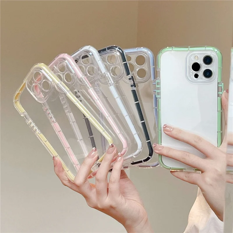 For iPhone 14 Pro Max Luminous Noctilucent Bumper Phone Case Shockproof Flexible TPU Shell - Orange