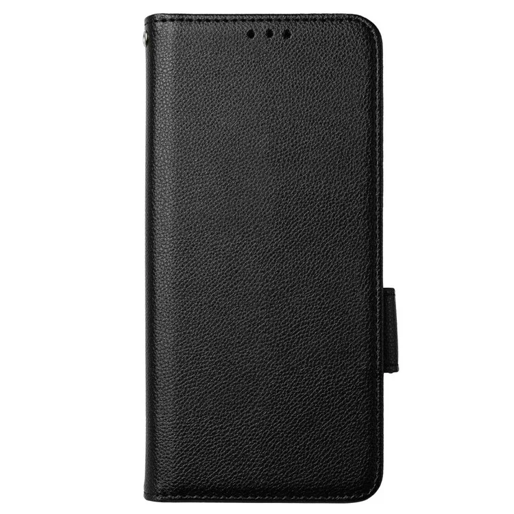 Per Xiaomi Poco M5 4G Copertina Per Telefono Cellulare PU Petura Petta Petta Litchi Custodia Protettiva di Protezione Con Chiusura Magnetica Con Portafoglio - Nero