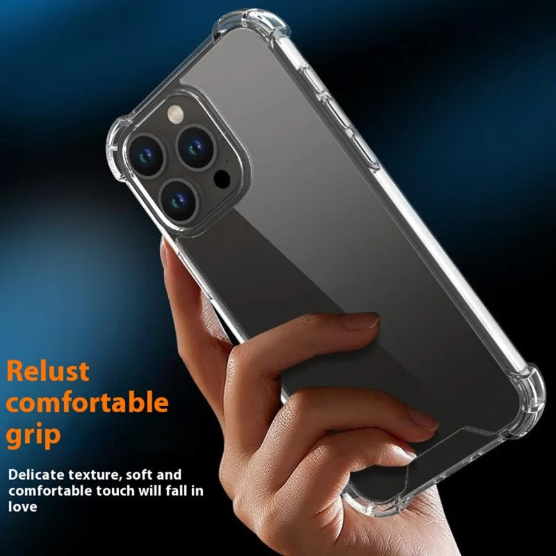 Groothandel voor iPhone 14 Pro Max hoesje met verstevigde hoeken TPU + PC 1,0 mm stootvaste telefoonhoes