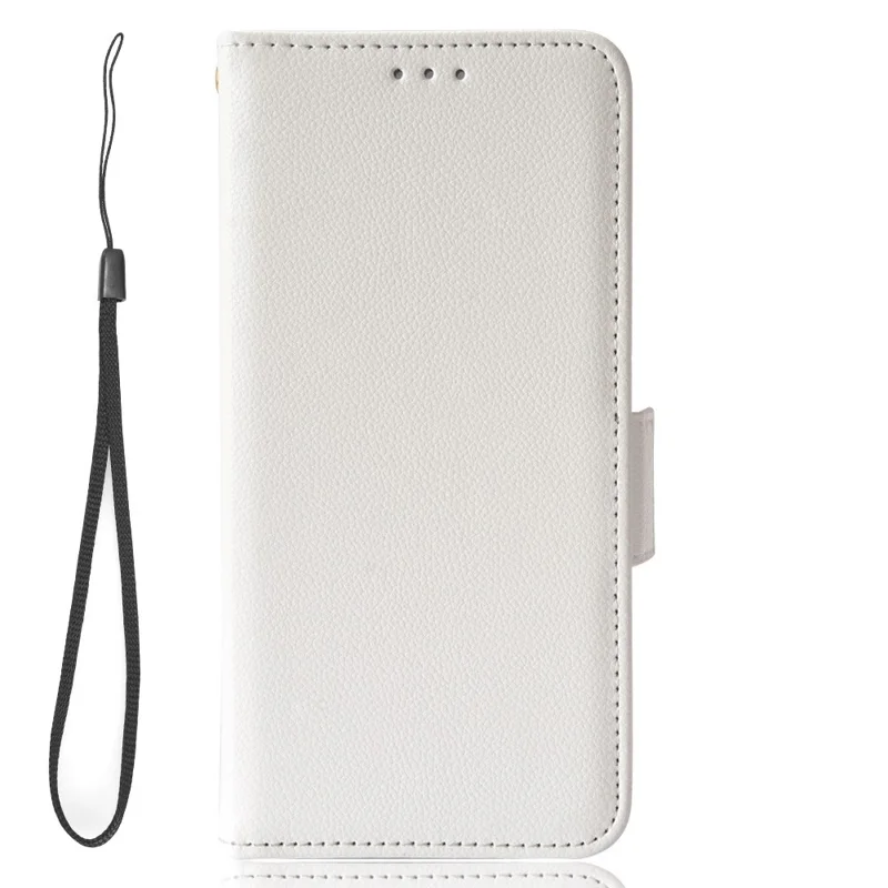 Litchi Texture Phone Cover for Google Pixel 7 Pro 5G, PU Leather Dual Magnetic Clasp Shockproof Phone Case Wallet Stand - White