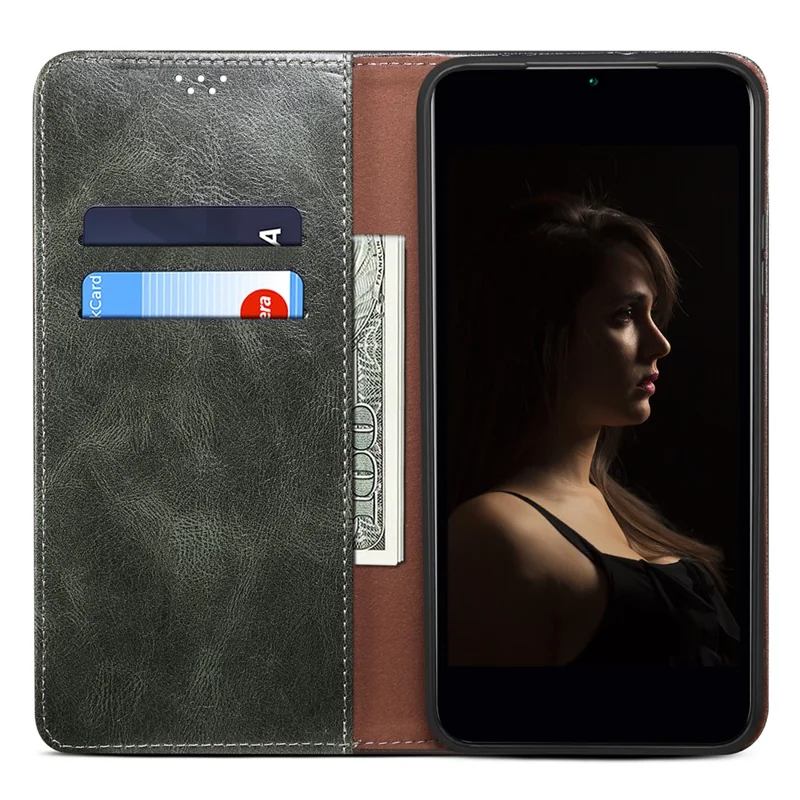 Per Nothing Phone (3a) Pro Case Texture in pelle cerata Crazy Horse Portafoglio Stand Custodia per telefono - Verde
