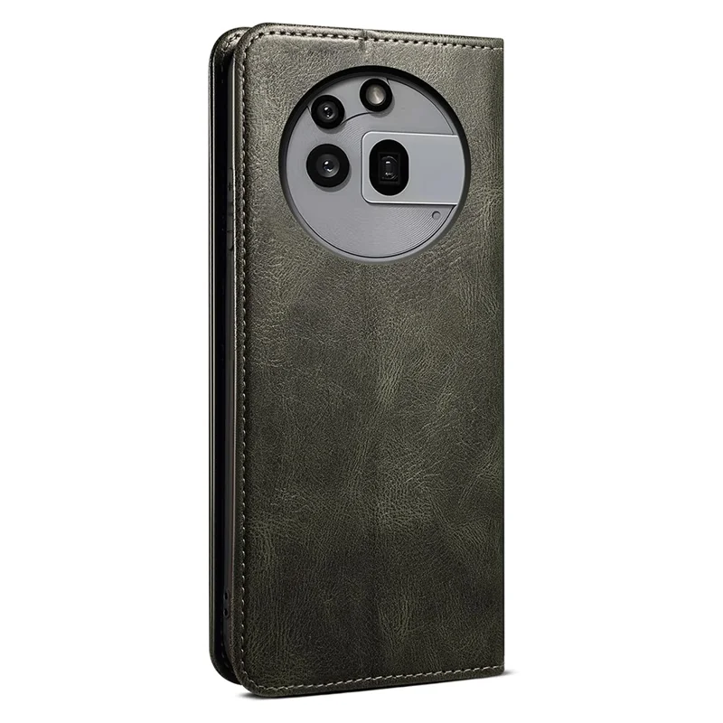 Per Nothing Phone (3a) Pro Case Texture in pelle cerata Crazy Horse Portafoglio Stand Custodia per telefono - Verde
