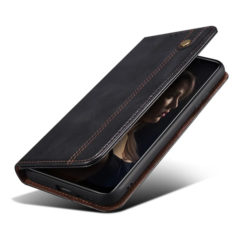 For Nothing Phone (3a) Pro Case Crazy Horse Texture Waxy Leather Wallet Stand Phone Cover - Black