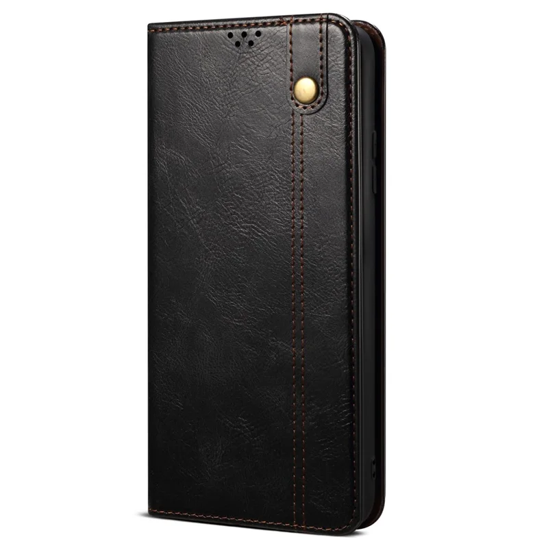 For Nothing Phone (3a) Pro Case Crazy Horse Texture Waxy Leather Wallet Stand Phone Cover - Black
