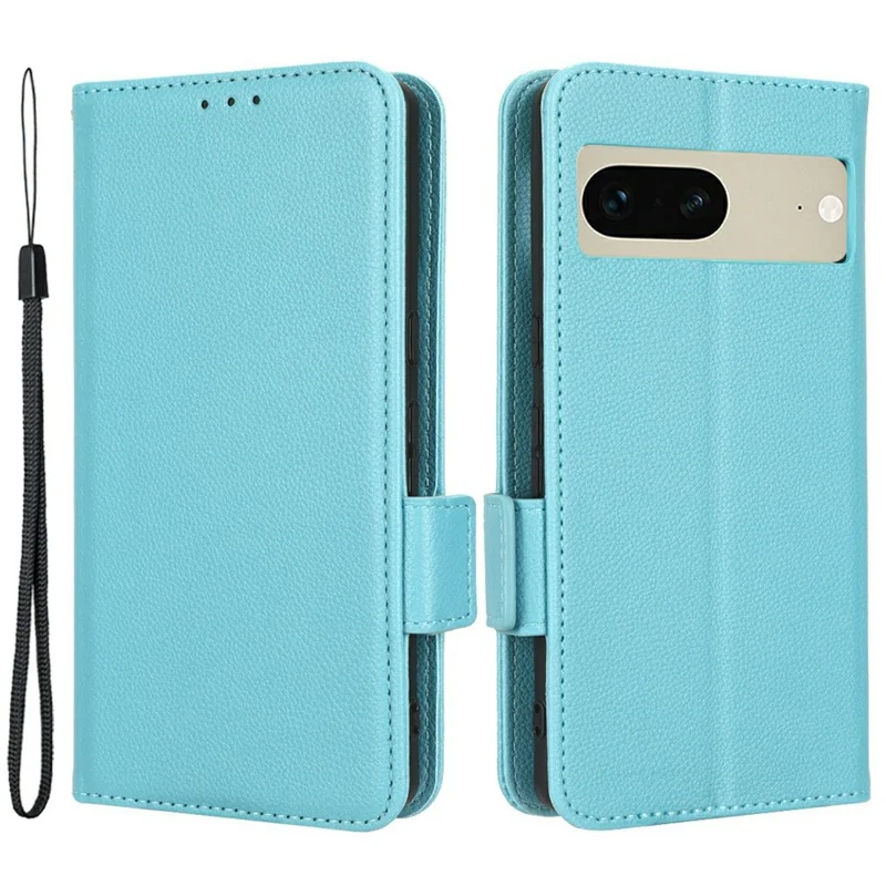 Copertina Telefonica a Prova di Goccia Per Google Pixel 7 5G, Protezione PU Full PU Dual Magnetic Class Case Con Supporto Per il Portafoglio - Bambina Blu