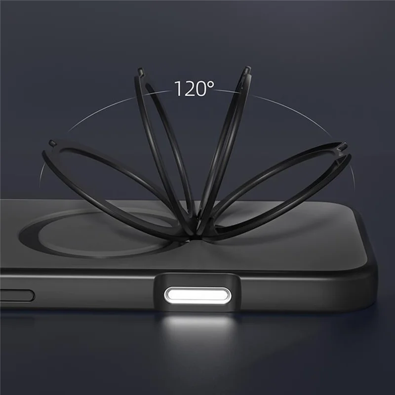 For iPhone 16 Pro Max Magnetic Case Rotating Kickstand TPU + PC Phone Back Cover - Dark Purple