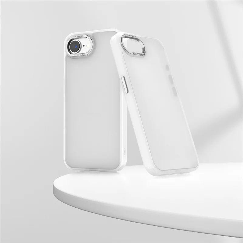 For iPhone 16 hoesje Skin-Touch PC + TPU doorzichtig mat telefoonhoesje - Mat wit