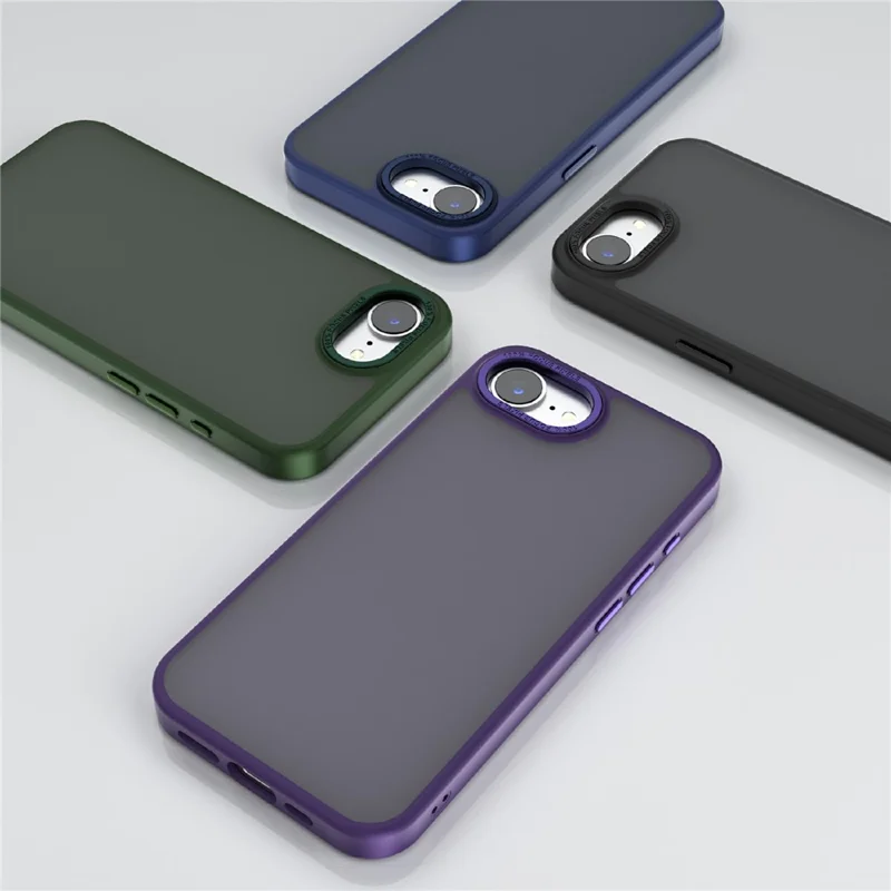 For iPhone 16 hoesje Skin-Touch PC + TPU doorzichtig mat telefoonhoesje - Mat wit