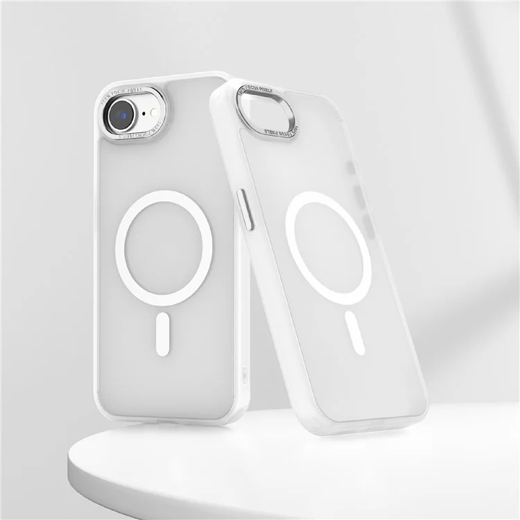 Cover per iPhone 16e Compatibile con MagSafe, Cover per Telefono in TPU + PC Opaco - Bianco