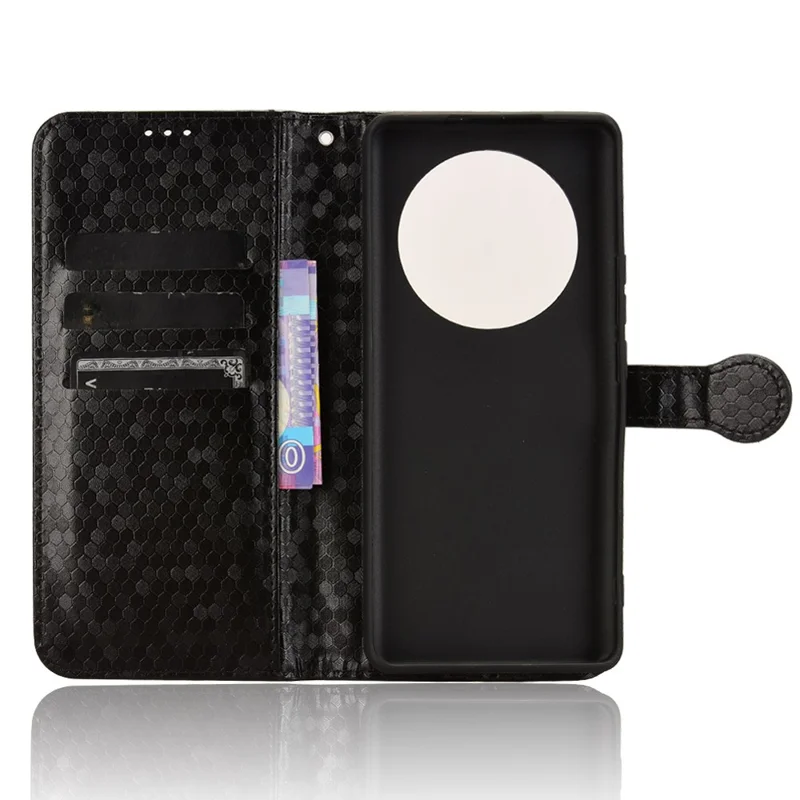 Étui Portefeuille pour Realme 14 Pro Lite 5G / 13 Pro 5G (Global) / 13 Pro+ 5G (Global) Motif à Pois en Cuir PU - Noir