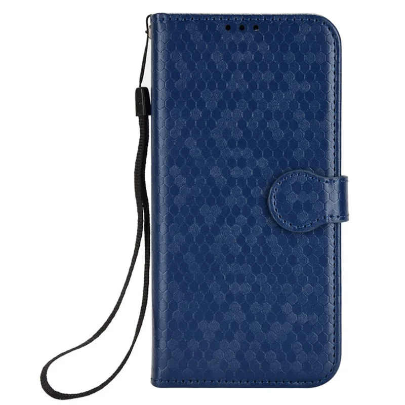For vivo Y04 4G  /  Y29s 5G Wallet Case Dot Pattern Imprint PU Leather Phone Cover - Dark Blue