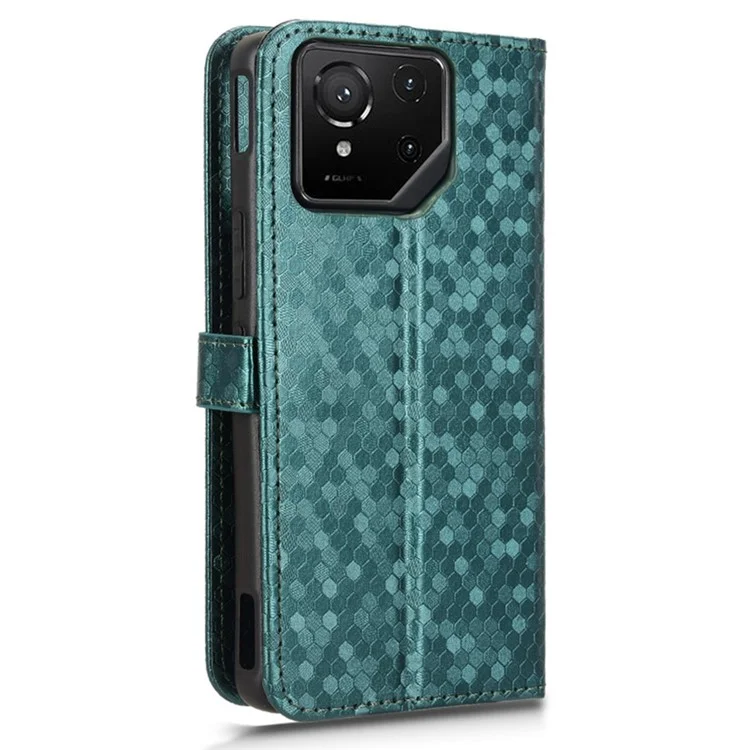 Per Asus ROG Phone 9 5G / ROG Phone 9 Pro 5G Cover a Portafoglio con Motivo a Puntini Stampato in Pelle PU - Verde