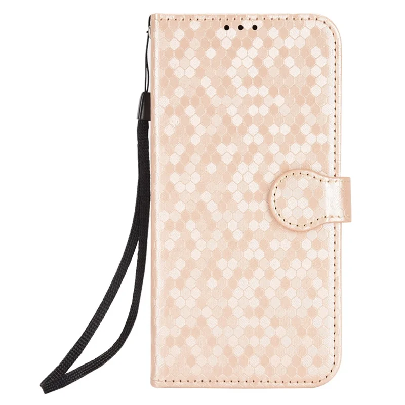For Samsung Galaxy A06 5G Wallet Case Dot Pattern Imprint PU Leather Phone Cover - Rose Gold