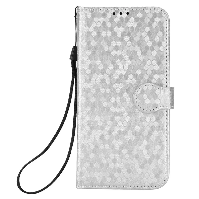 For Samsung Galaxy A06 5G Wallet Case Dot Pattern Imprint PU Leather Phone Cover - Silver