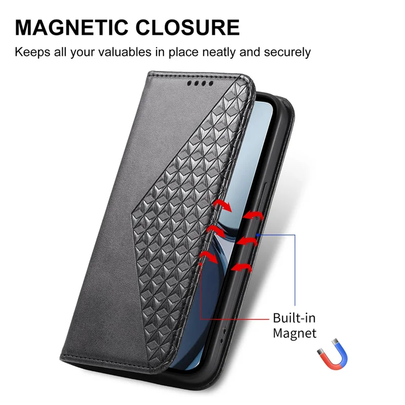 For Realme 14 Pro 5G Case Calf Texture PU Leather Phone Cover with Wallet - Black