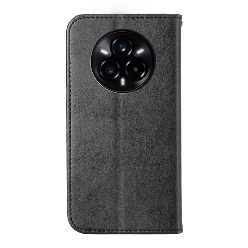 Voor Realme 14 Pro+ 5G hoesje Kalfstextuur PU lederen telefoonhoesje met portemonnee - Zwart