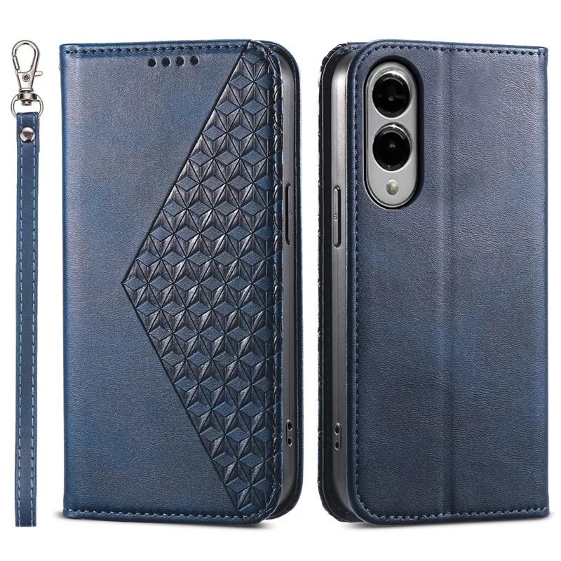 For Samsung Galaxy S25 Edge Case Calf Texture PU Leather Phone Cover with Wallet - Blue