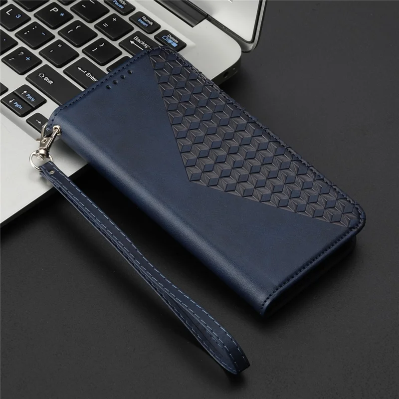 For Samsung Galaxy S25 Edge Case Calf Texture PU Leather Phone Cover with Wallet - Blue