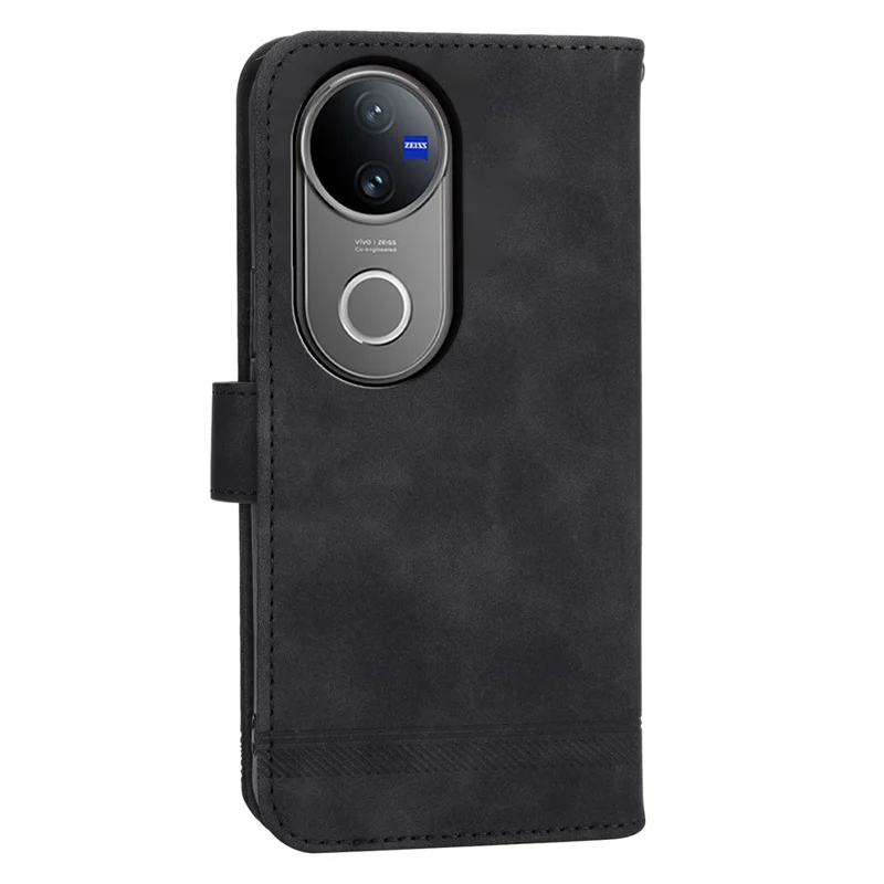 DIERFENG DF-03 Ledertasche mit Linienprägung für vivo V50 5G Smartphone - Schwarz