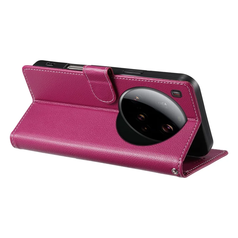 For Xiaomi 15 Ultra Stand Case Litchi Texture Leather Wallet Phone Cover Magnetic Snap - Rose