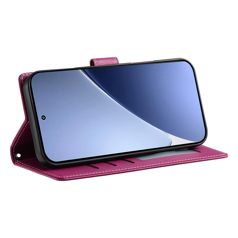 For Xiaomi 15 Ultra Stand Case Litchi Texture Leather Wallet Phone Cover Magnetic Snap - Rose