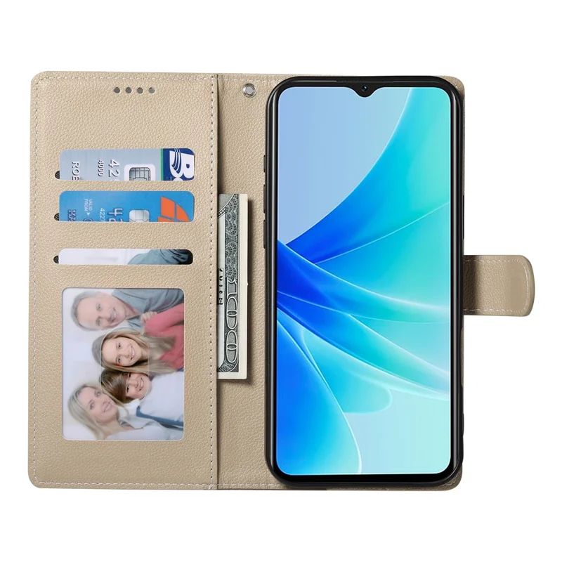 Для vivo Y29 4G Чехол-подставка Кожаный бумажник с текстурой личи Магнитная застежка - Абрикосовый