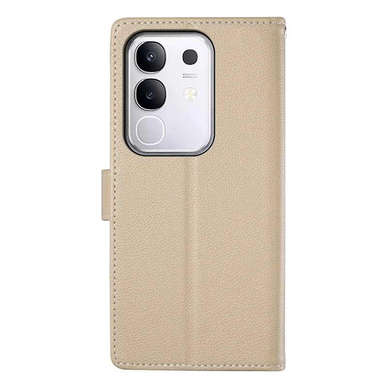 Для vivo Y29 4G Чехол-подставка Кожаный бумажник с текстурой личи Магнитная застежка - Абрикосовый