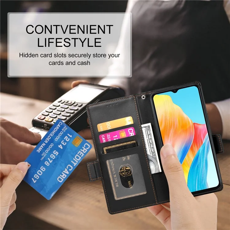 Для Oppo A5 Pro 5G Чехол-книжка из искусственной кожи - Черный