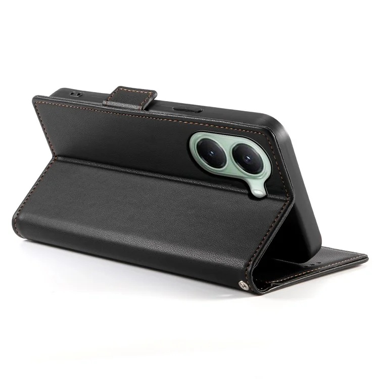 Funda tipo cartera de cuero sintético con soporte para Xiaomi Poco X7 Pro 5G / Redmi Turbo 4 5G - Negro