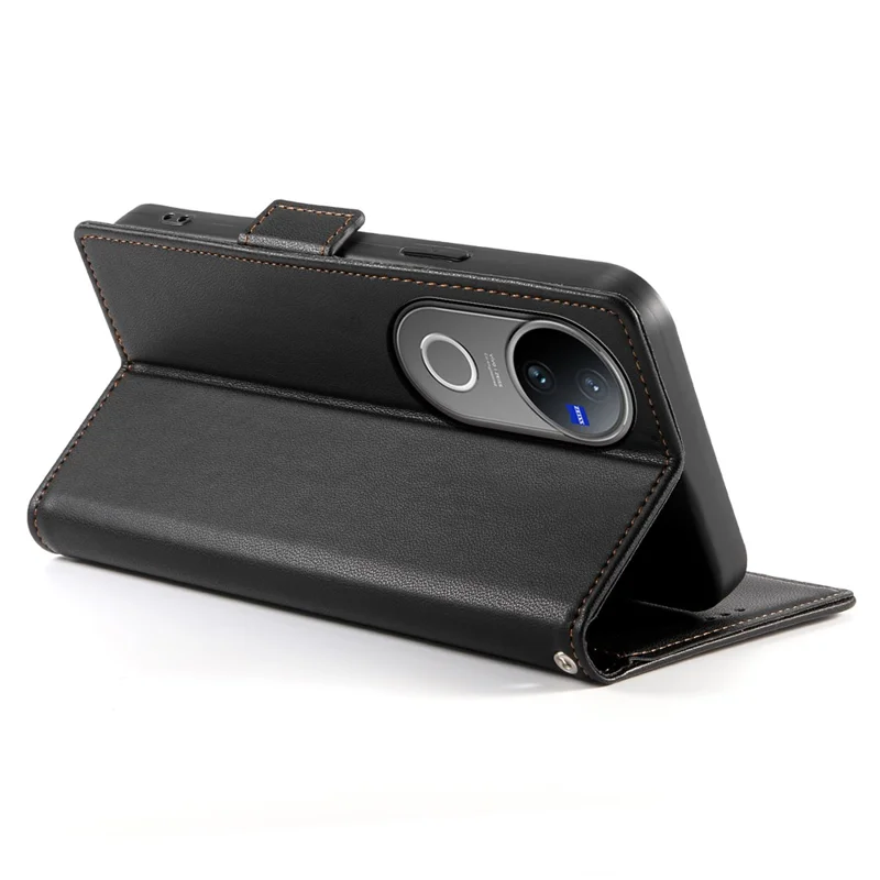 For vivo V50 5G Stand Case PU Leather Wallet Phone Cover - Black